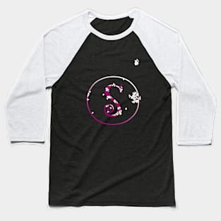 Monogram fairy flowers, letter S Baseball T-Shirt